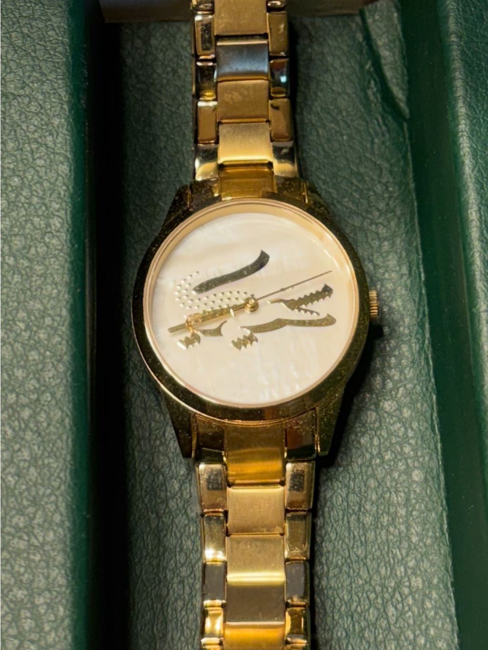 LACOSTE 2001216 MOTHER OF PEARL DIAL GOLD STAINLESS STEEL BRACELET WOMENS WATCH